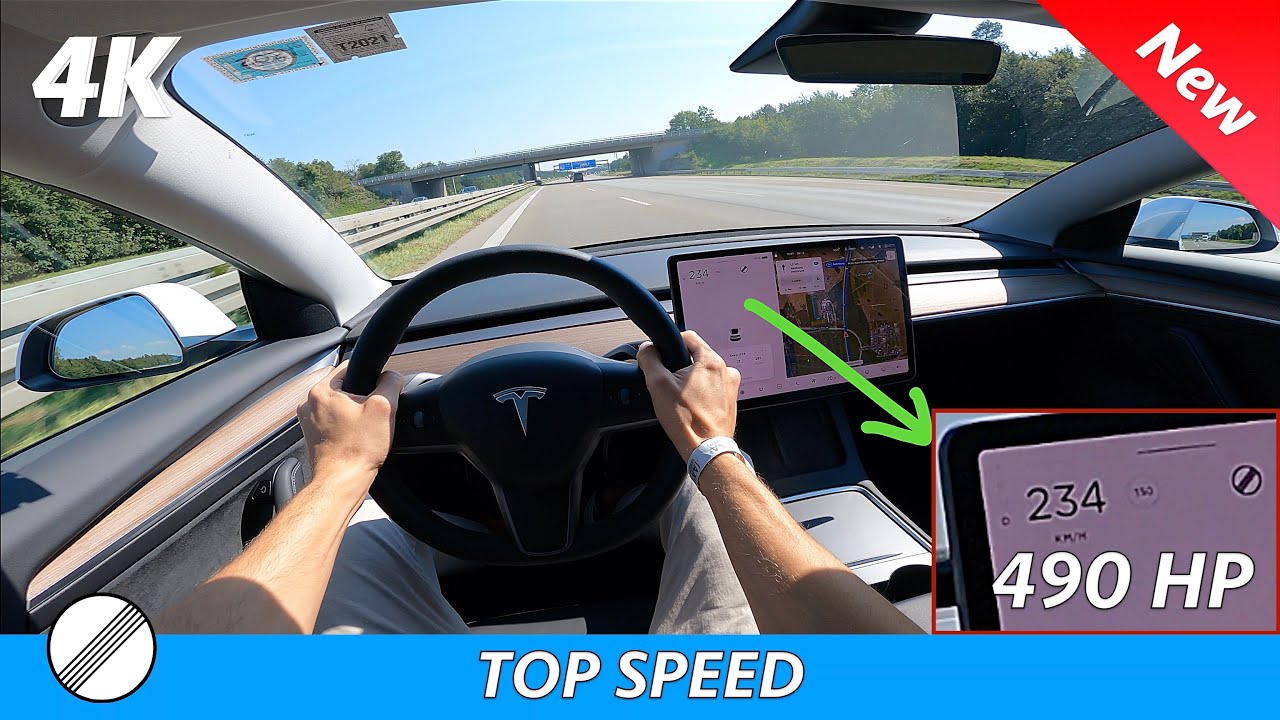 Tesla Model 3 Long Range 2021 Refresh - POV drive on German Autobahn | TOP SPEED (4K) NO Speed Limit