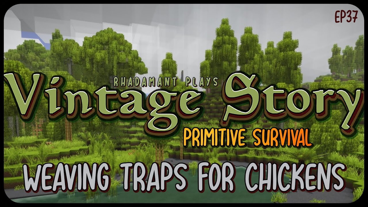 Weaving Traps for Chickens in Vintage Story Primitive Survival - Surviving Wilderness // EP37