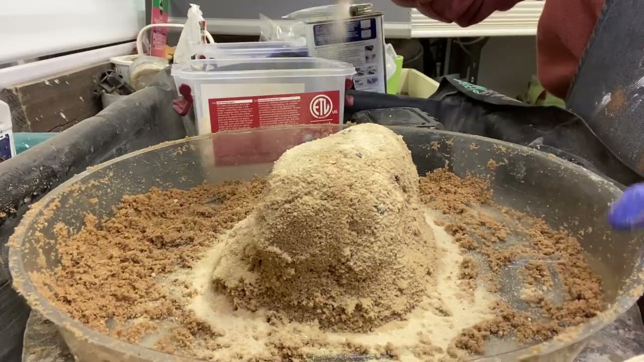 Sand and resin bonsai pot. Snow day!  