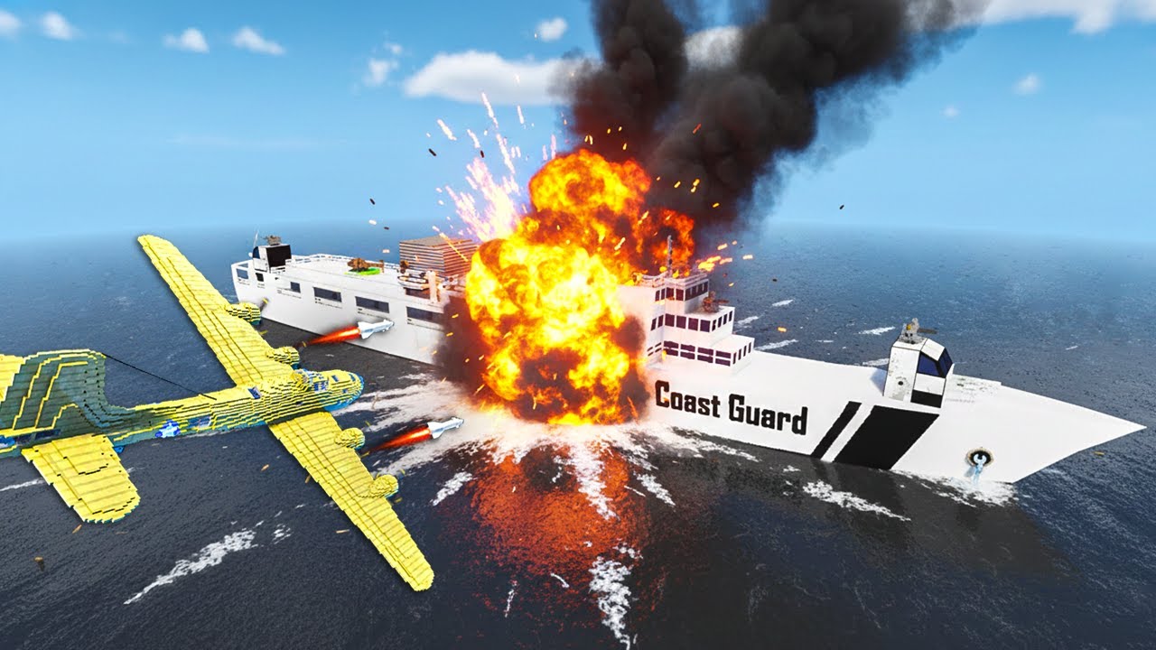 Warplanes vs Coast Guard Ship | Massive Destruction | Teardown