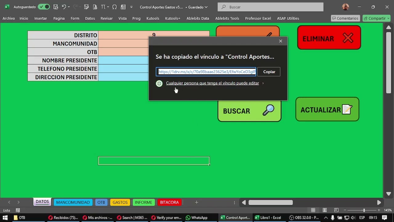 Tutorial: trabajo compartido con excel de escritorio en dos (o mas) computadoras