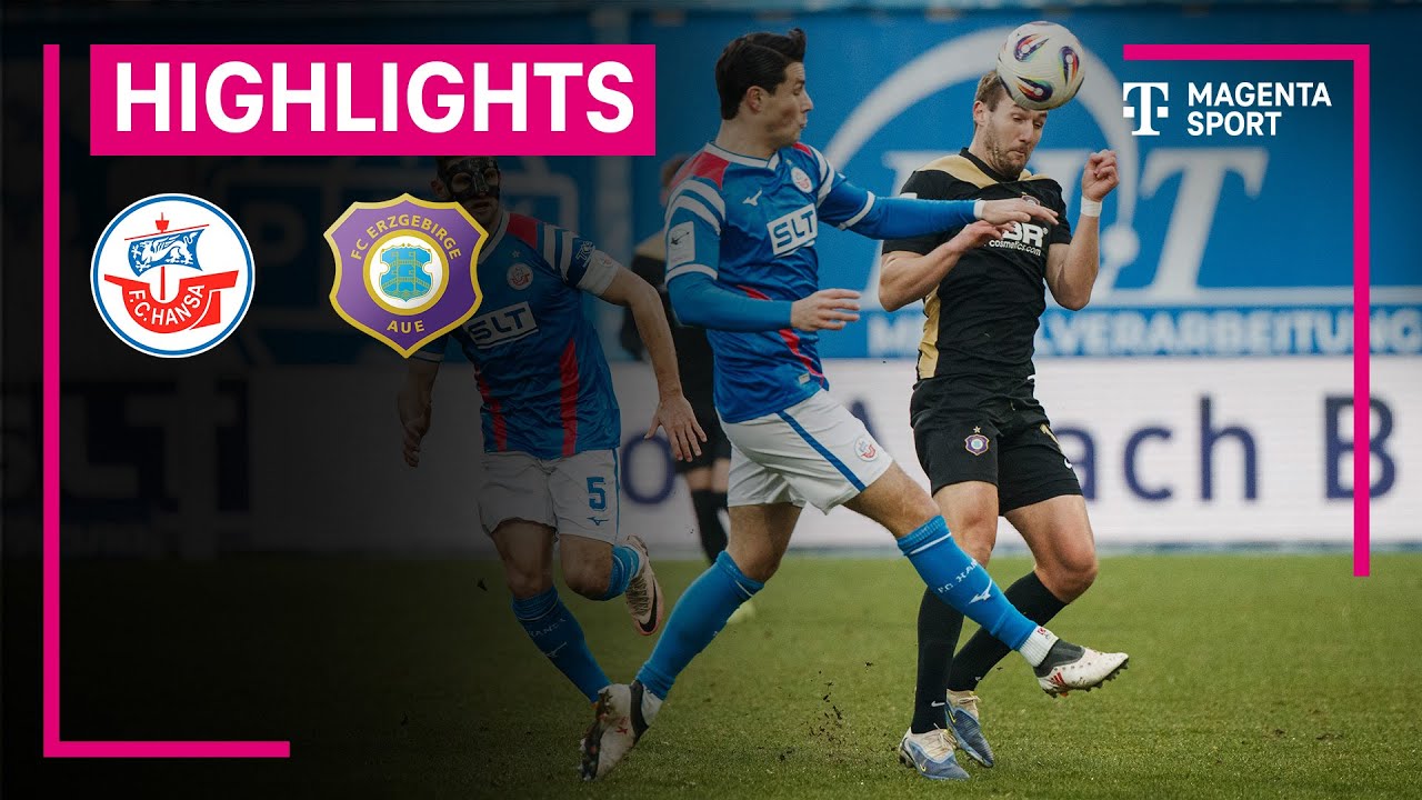 Hansa Rostock - Erzgebirge Aue | Highlights 3. Liga | MAGENTA SPORT