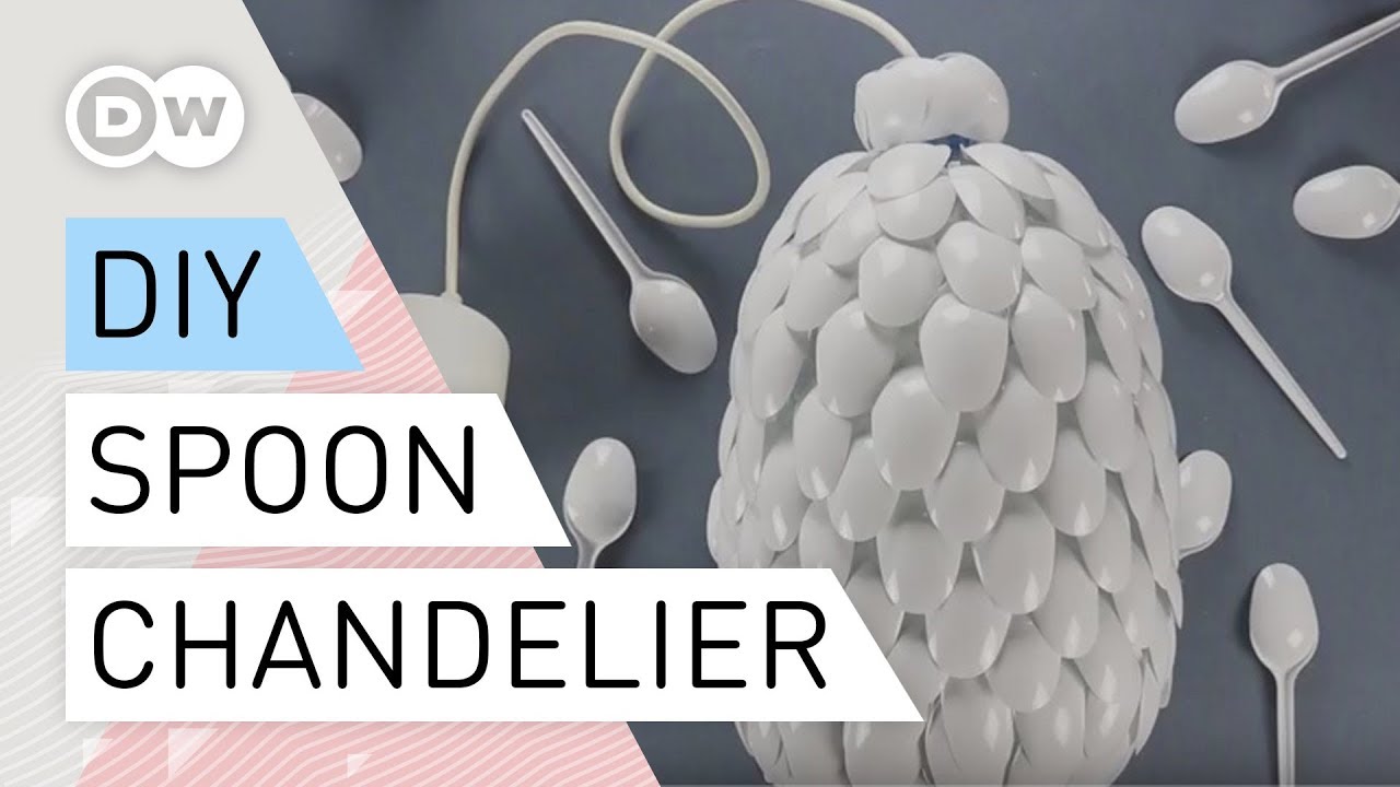 DIY - Chandelier made of plastic spoons