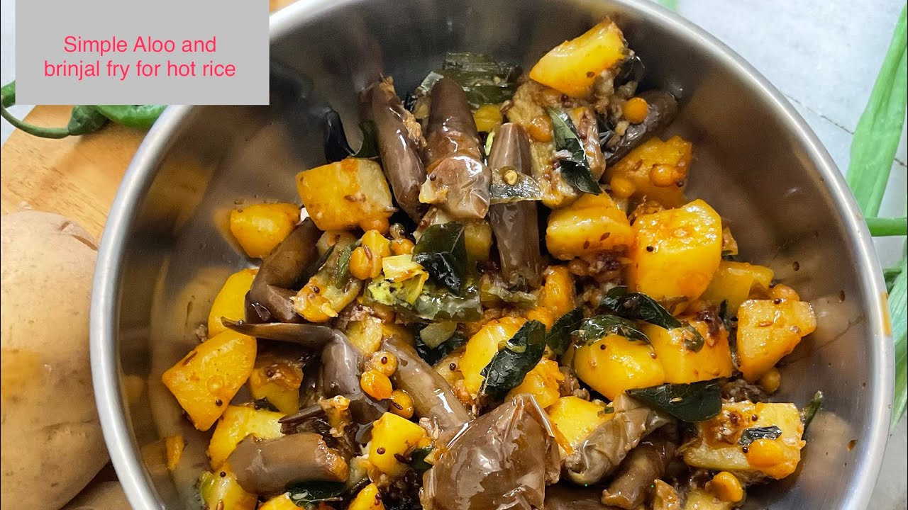 Aloo Baingan Fry 🔥 ||Lunchbox Ready in Minute||Hot Rice Best Combo 😍