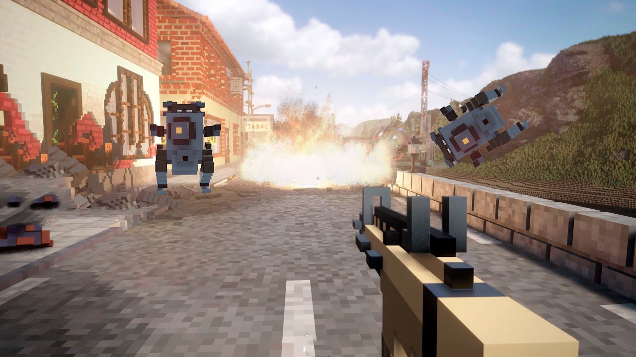 Fight with robots in the fishing village Teardown