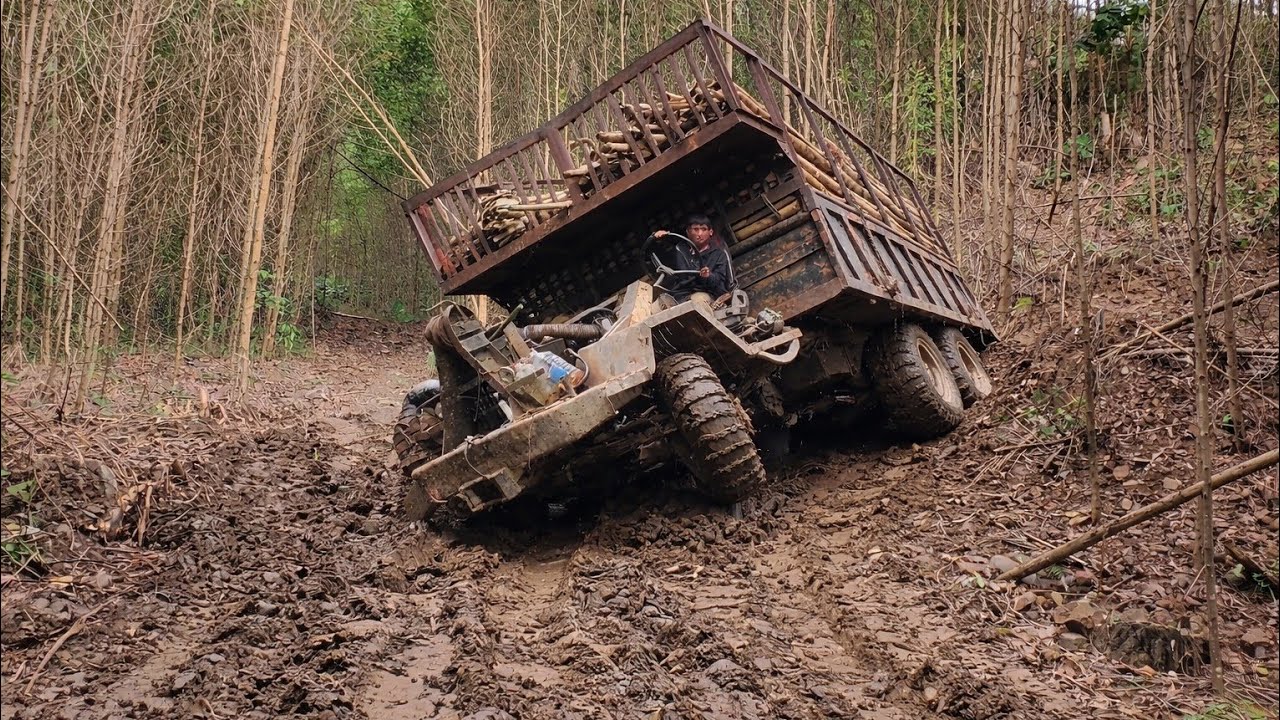 D16 modified motorcycle carries glue down another dangerous super slippery mountain road 