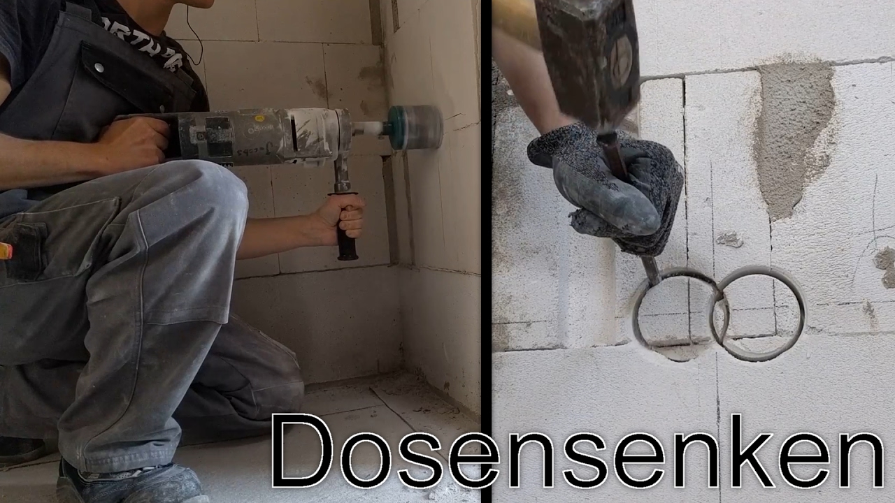 Dosensenken (das Erstellen von Löchern für UP-Dosen) - Rohbau-Elektroinstallation Teil 1