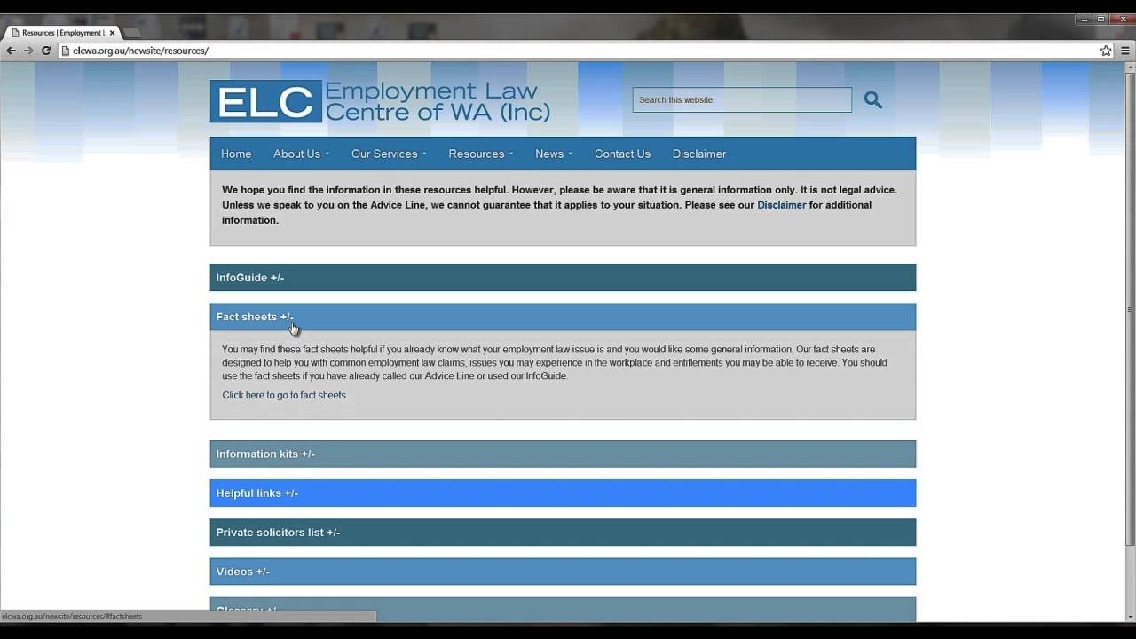 Website Resources: 3. Fact sheets and information kits