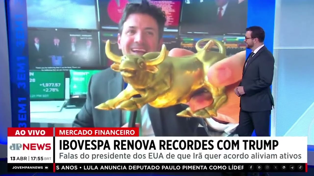 Ibovespa sobe 0,34% e emenda 4⁰ dia de recordes com Trump; d&oacute;lar fura R$5: Fechamento Touro de Ouro