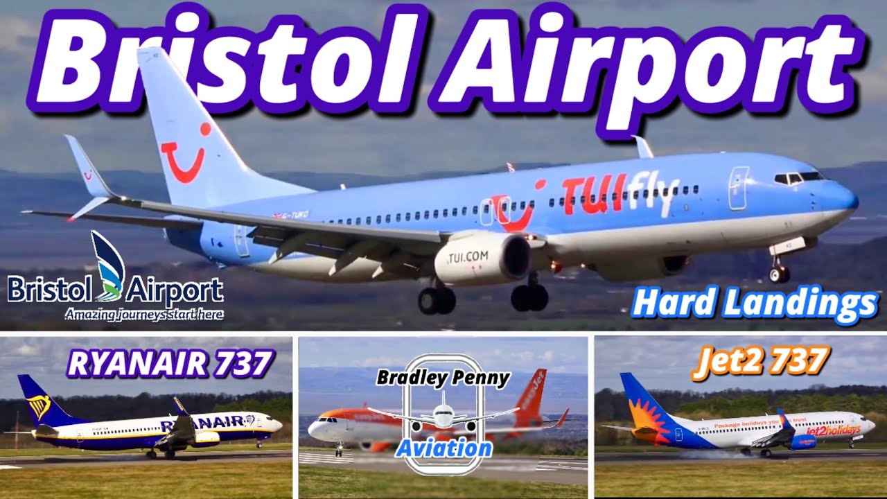 Bristol Airport (BRS) - 20 Aircraft In 20 Minutes, Windy Runway 09 Operations Rough Landings - 4K