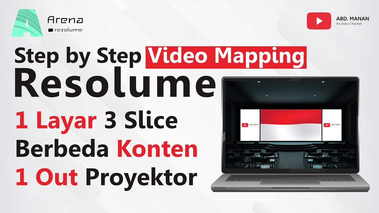 Step by Step Video Mapping Resolume | 1 Layar 3 Slice Berbeda Konten, 1 Output Proyektor