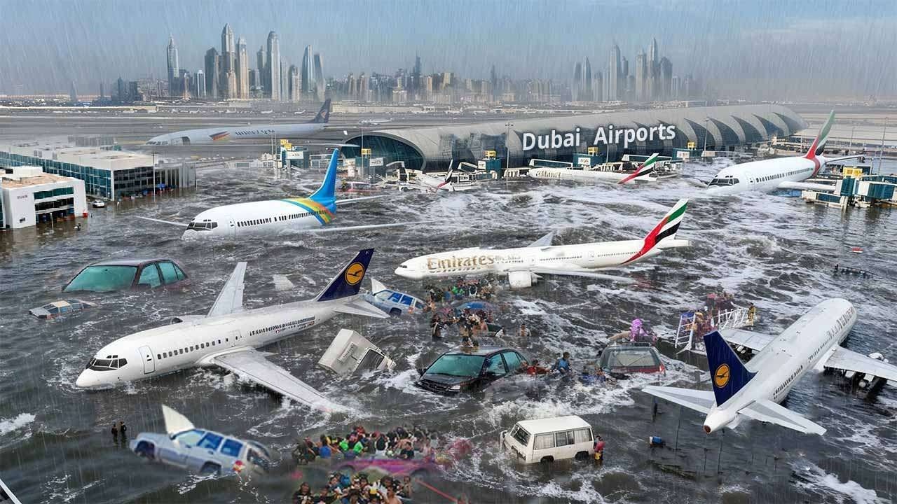 Dubai is DROWNING Again — Horrific FLOODS Submerge Airports & Cars, Streets Under Water!