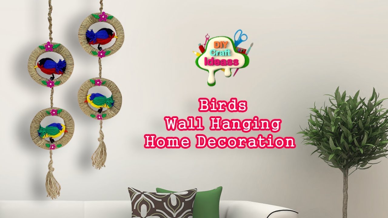 diy Woolen Birds Wall Hanging for Home Decoration | diy Craft Ideas