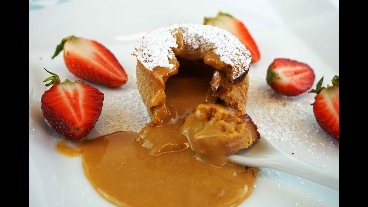 coulant o volcan de dulce de leche
