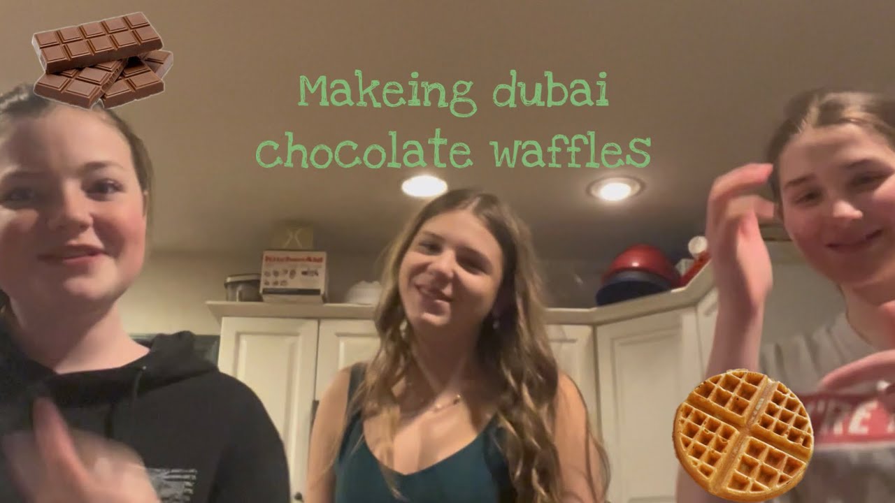 Making Dubai chocolate waffles