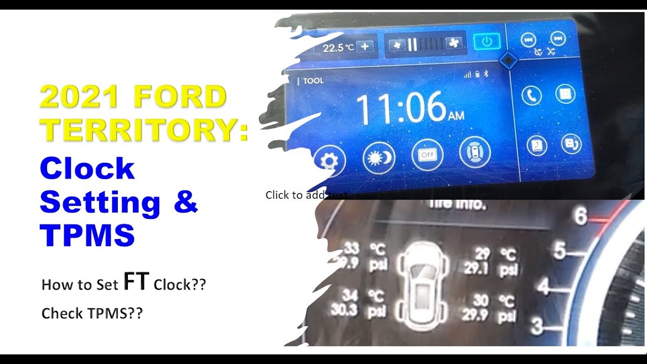 2021 Ford Territory: CLOCK SETTING AND TPMS, how to adjust clock on ford territory and check on tpms
