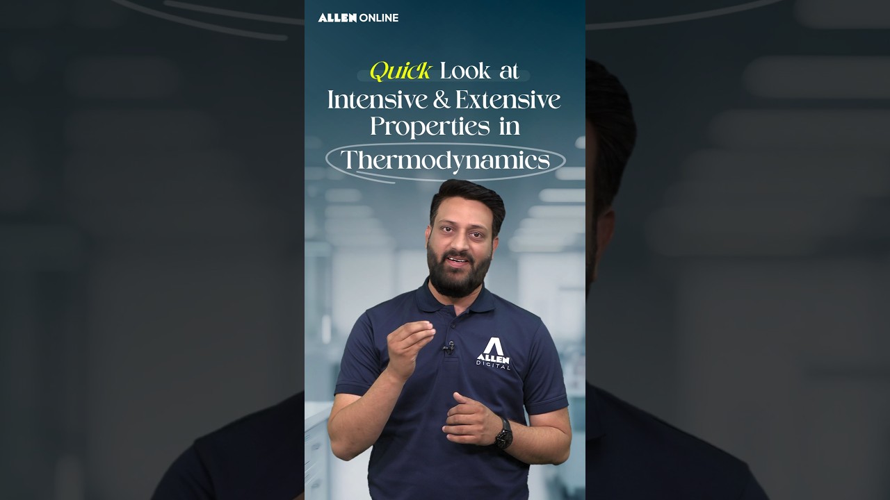 Intensive & Extensive Properties of Thermodynamics | NEET 2025 Chemistry #shorts