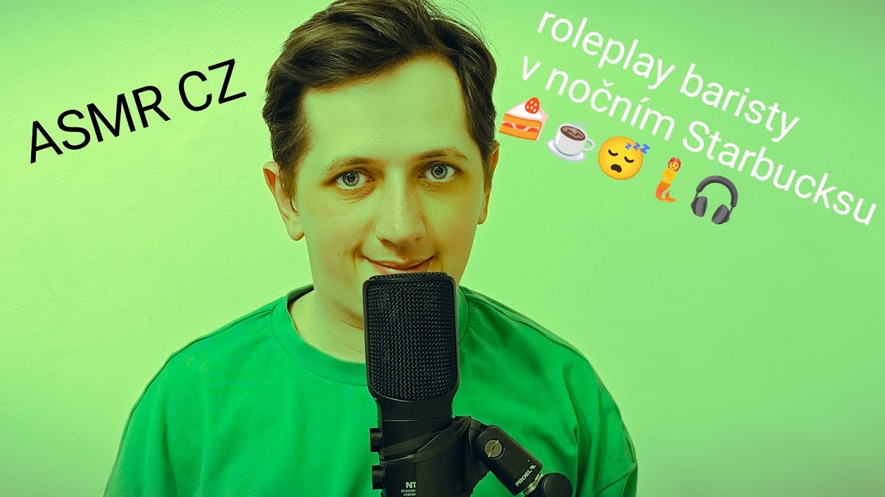 ASMR CZ • roleplay baristy v nočním Starbucksu ☕🍰🧜 • bloopers na konci videa 😅🎙️🎧