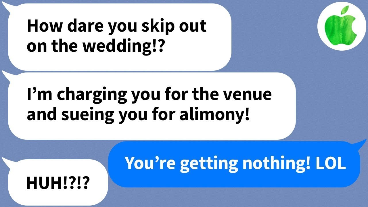 【Apple】I didn't show up at my wedding, and my fiance wants to charge me for the venue and alimony...