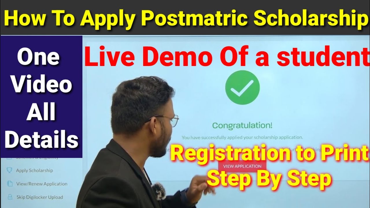 LIVE DEMO, How To Apply Postmatric Scholarship ,Registration to Final Print, Step by step