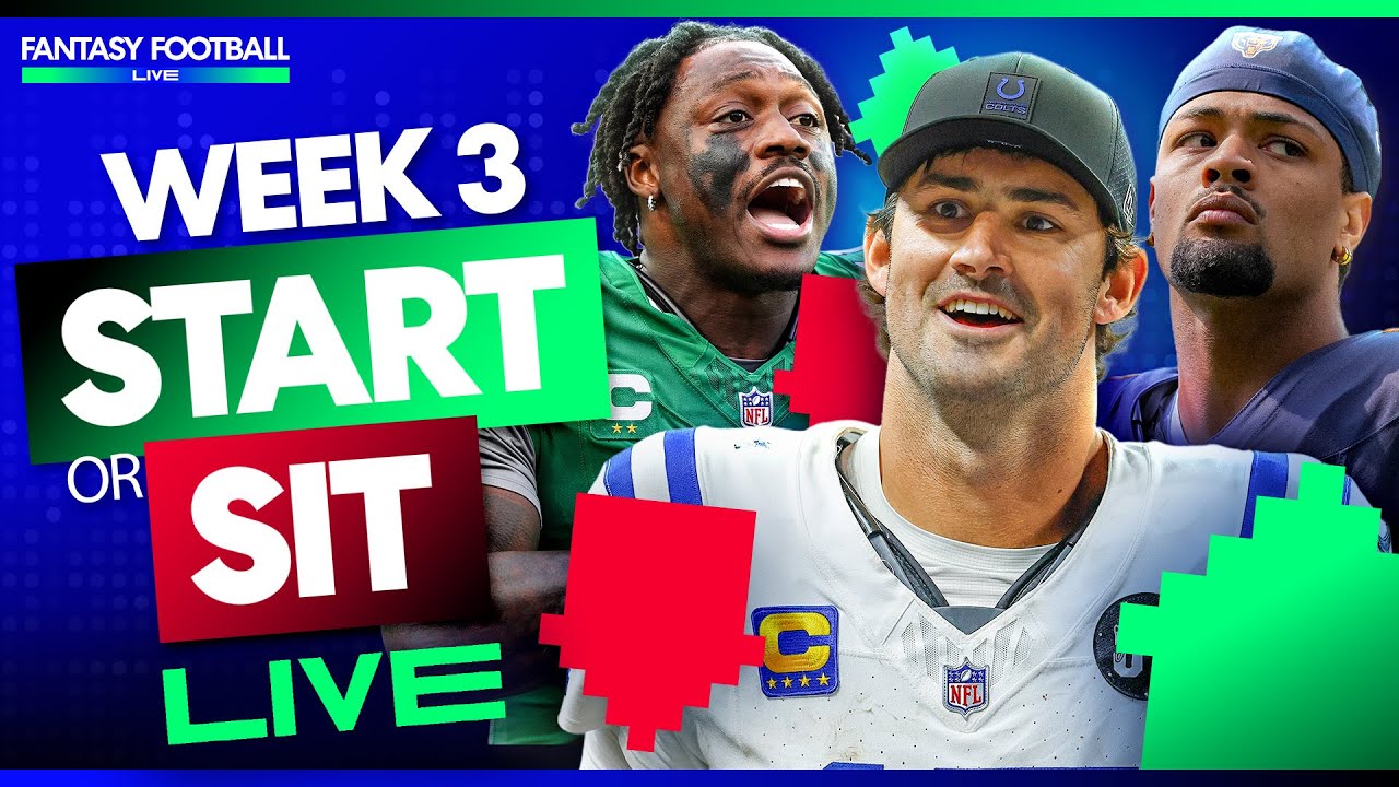 Fantasy Football LIVE Week 3 ULTIMATE Guide: Start/Sit, Pickups & Rankings!