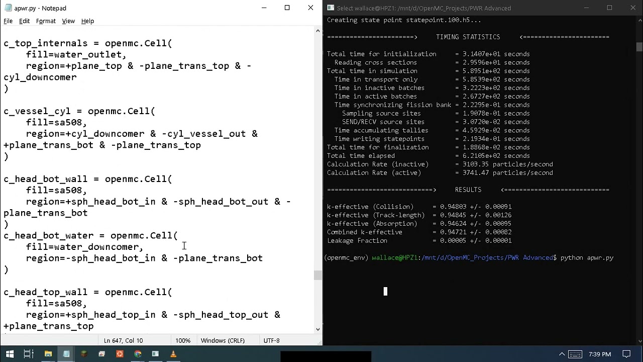 OpenMC APWR Geometry Updates Perfect Sync