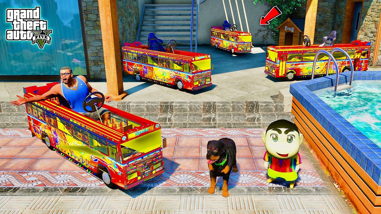 Franklin & Shinchan Buy Mini  South Indian Toy Bus in GTA 5 | JNK GAMER