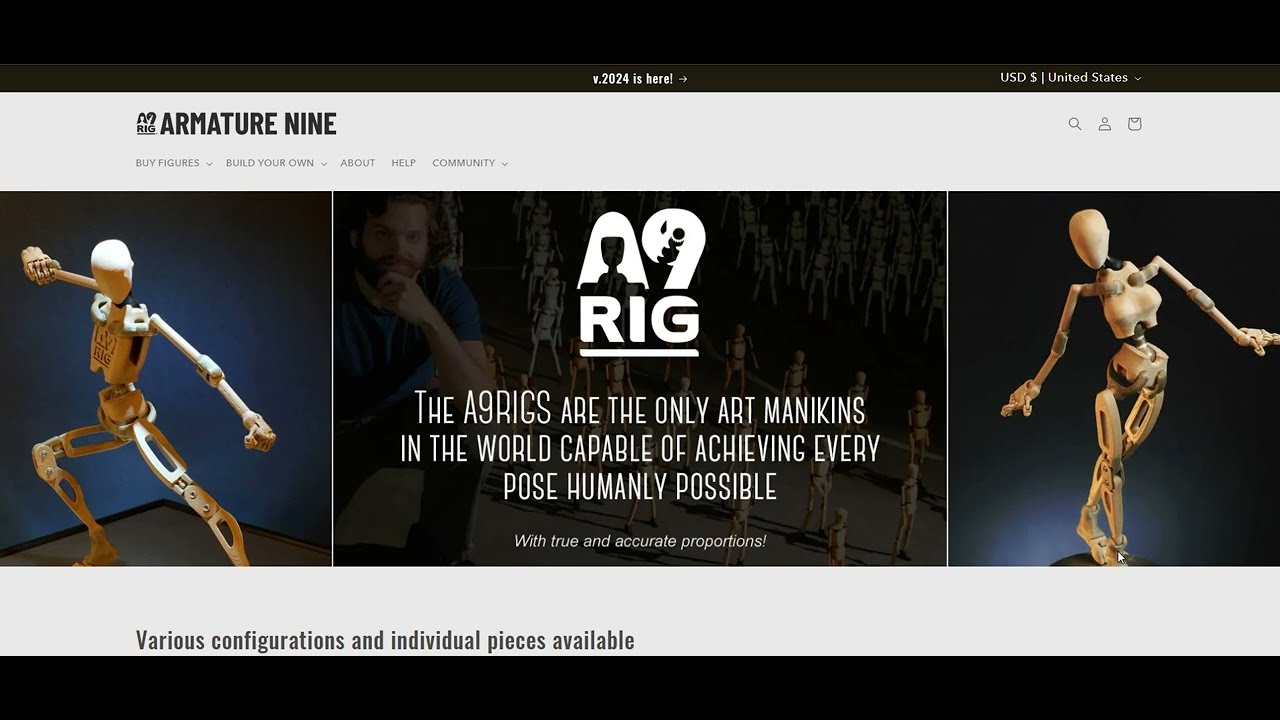 v.2024 Website from Armature  Nine - International Orders - And building your own figure.