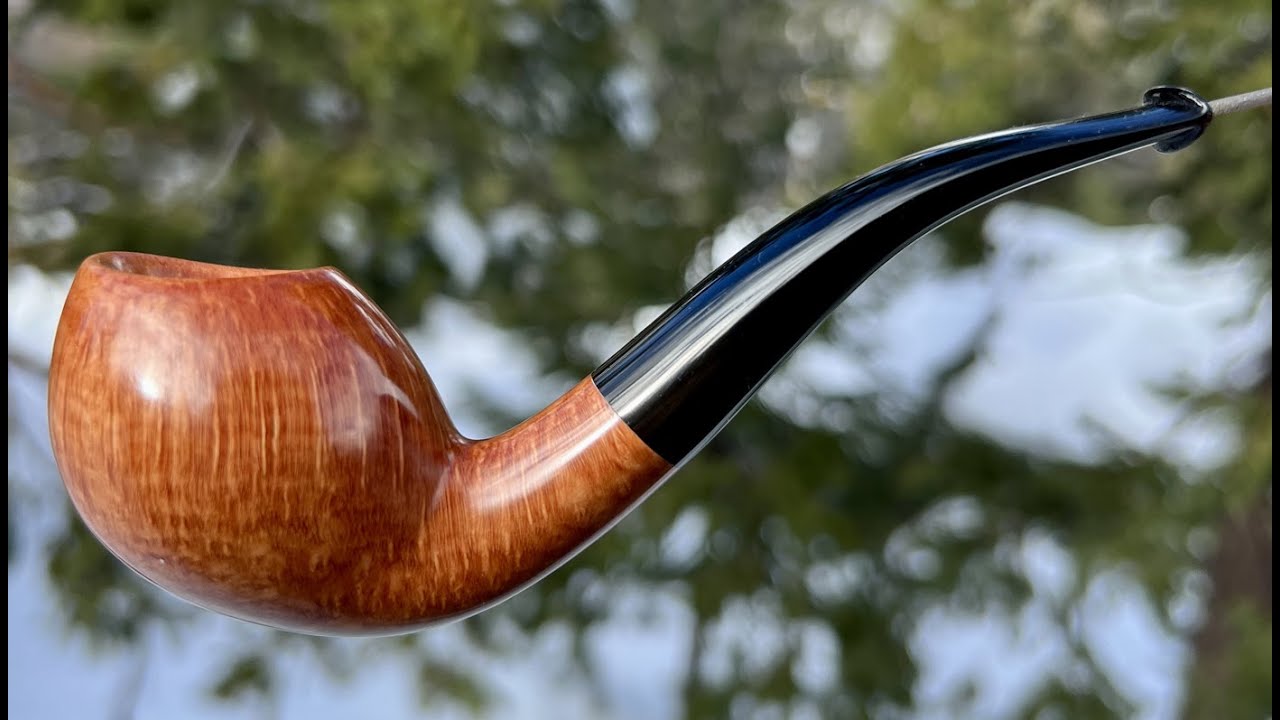 Long stem smooth Danish style tobacco pipe