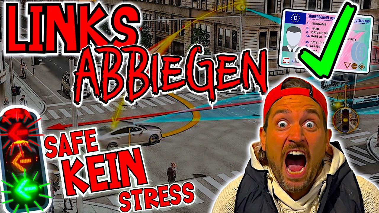 Linksabbiegen an Ampel-Kreuzungen🚦Prüfungssicher erklärt! ✅