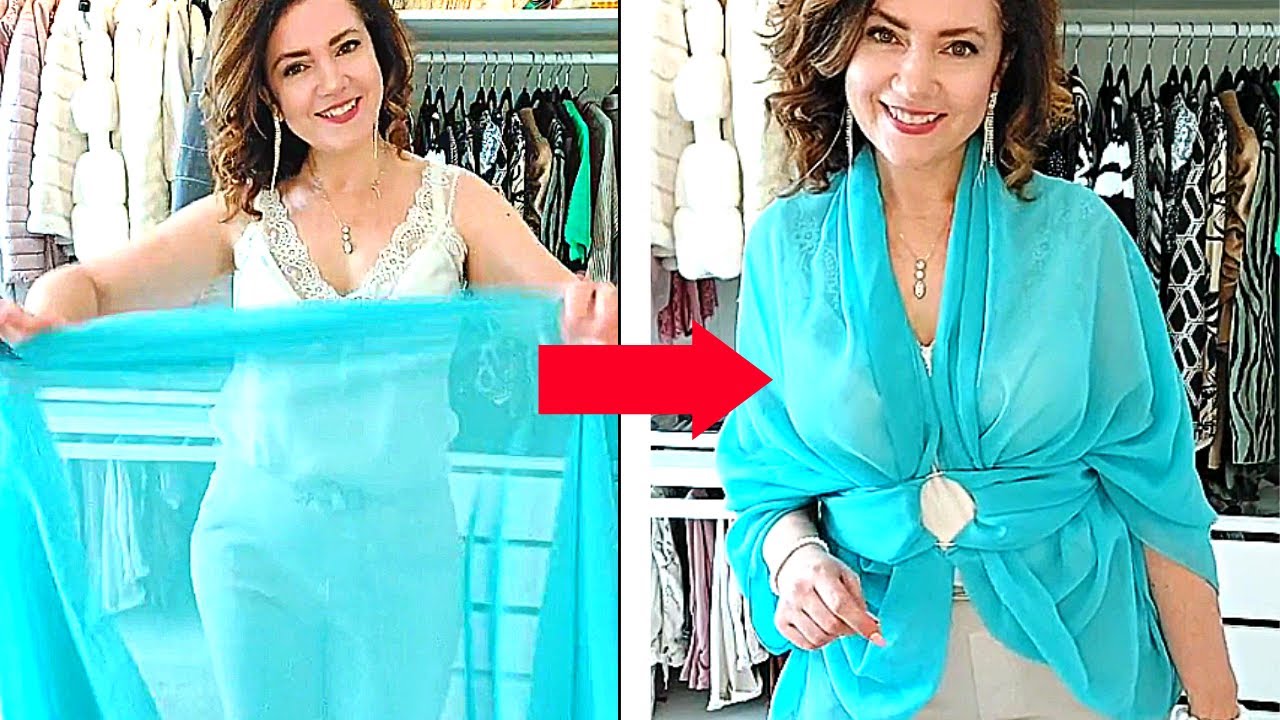 4 Fashion DIY Tunic Options Made from a Scarf in 5 Minutes | Tips & Hacks for Women #55