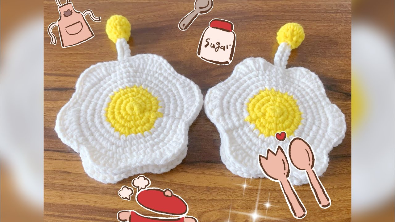 钩织#crochet 荷包蛋🍳Fried eggs🪡#