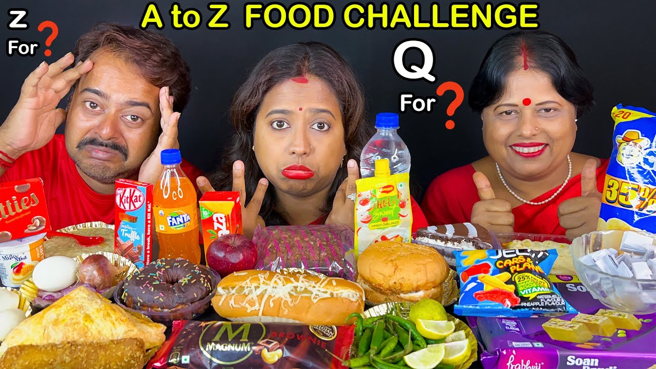 A to Z ALPHABETS FOOD CHALLENGE by Indian Eating Show | Funny Challenges