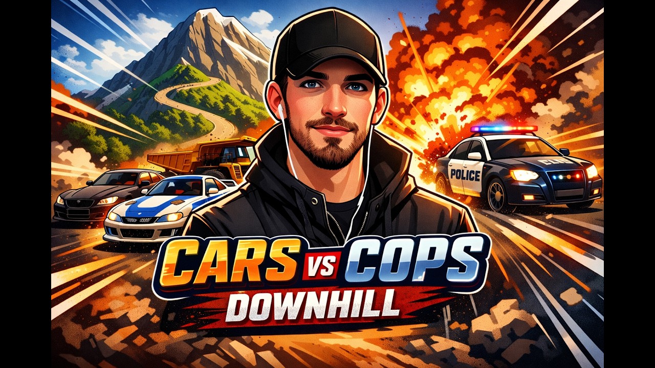 5 CARS vs COPS STRASSENSPERRE! 🚓💥 Welche Autos machen den meisten Schaden?