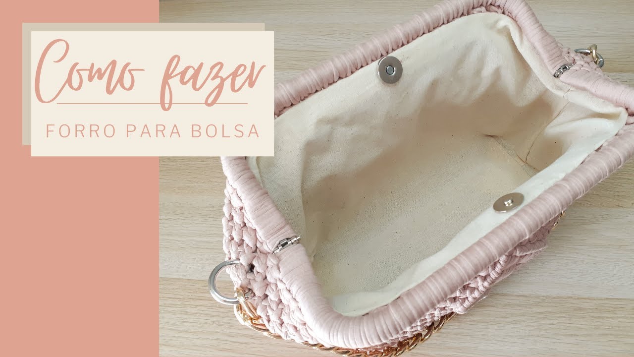 [Eng Sub] COMO FAZER FORRO para bolsas em Macramê. Passo a passo da confecção a costura.