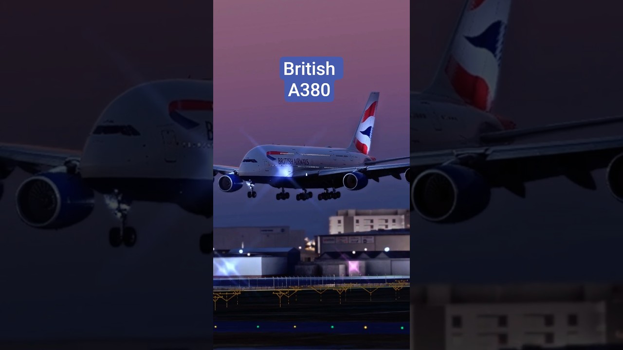 British Airways A380 Landing at Heathrow 🇬🇧🛬 | Giant Arrival in London! #shorts #aviation