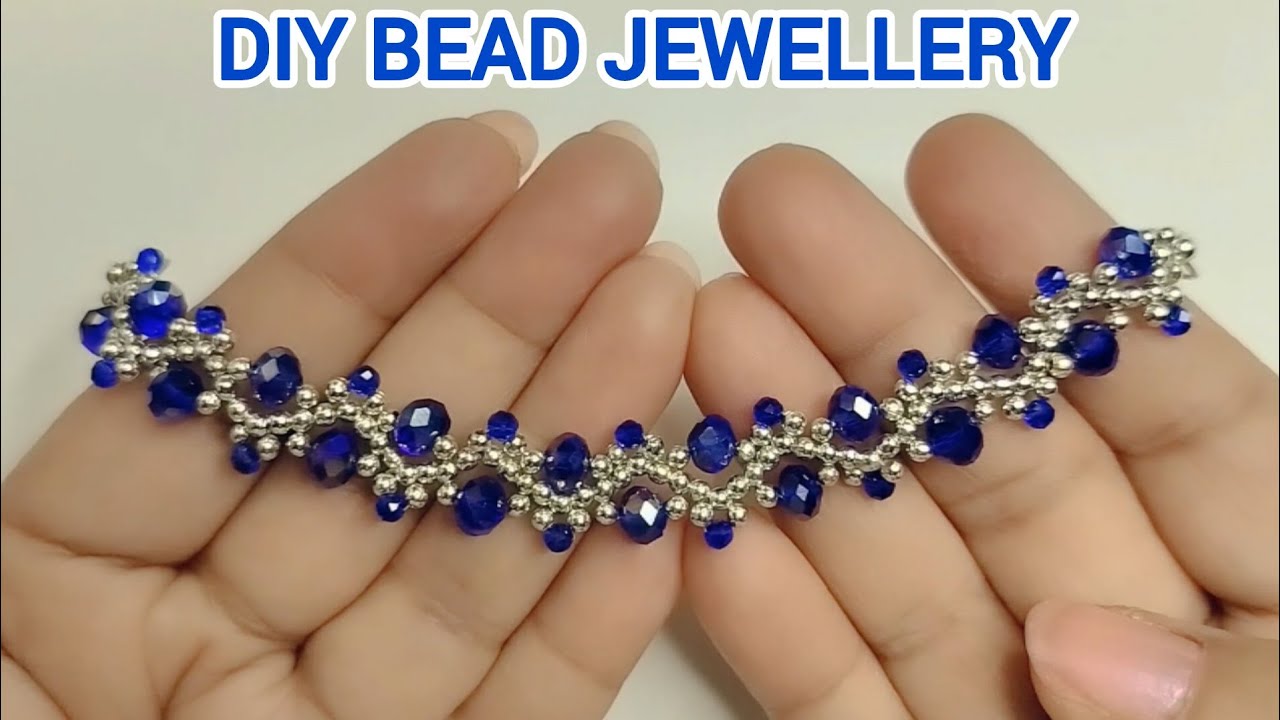Crystal Bead Bracelet Making At Home || Bead Jewellery For Beginners || 