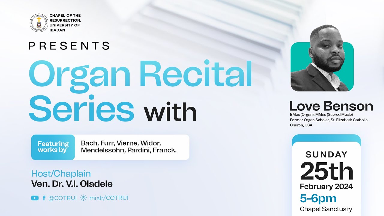 ORGAN RECITAL WITH LOVE BENSON || 25/02/2024