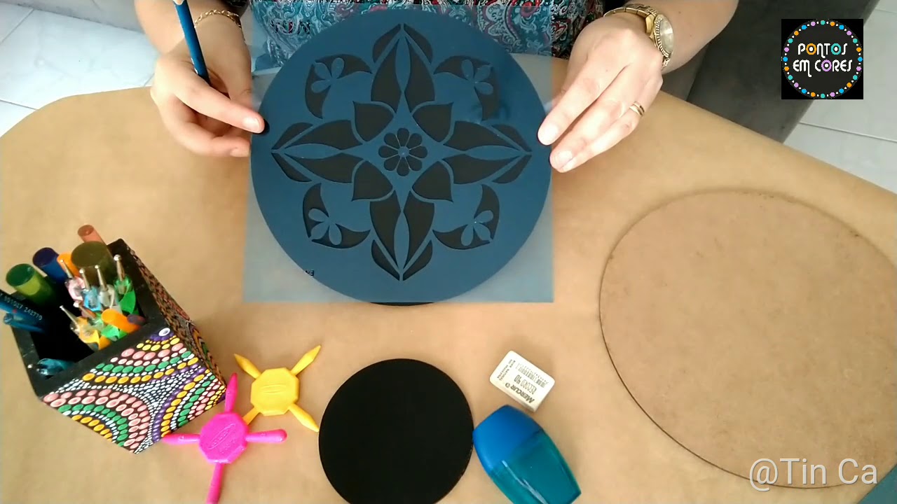 Como riscar a mandala com stencil e disfarçar os riscos!! l