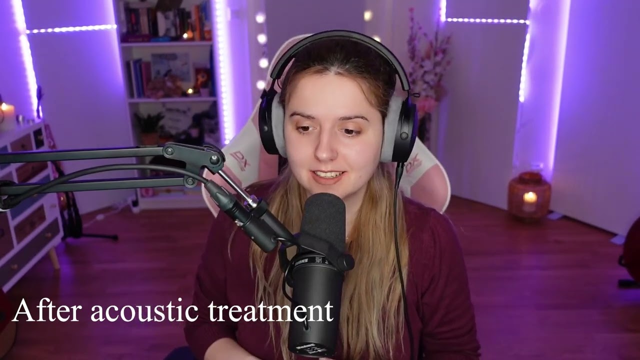 Shure SM7B test - before and after acoustic treatment and processing
