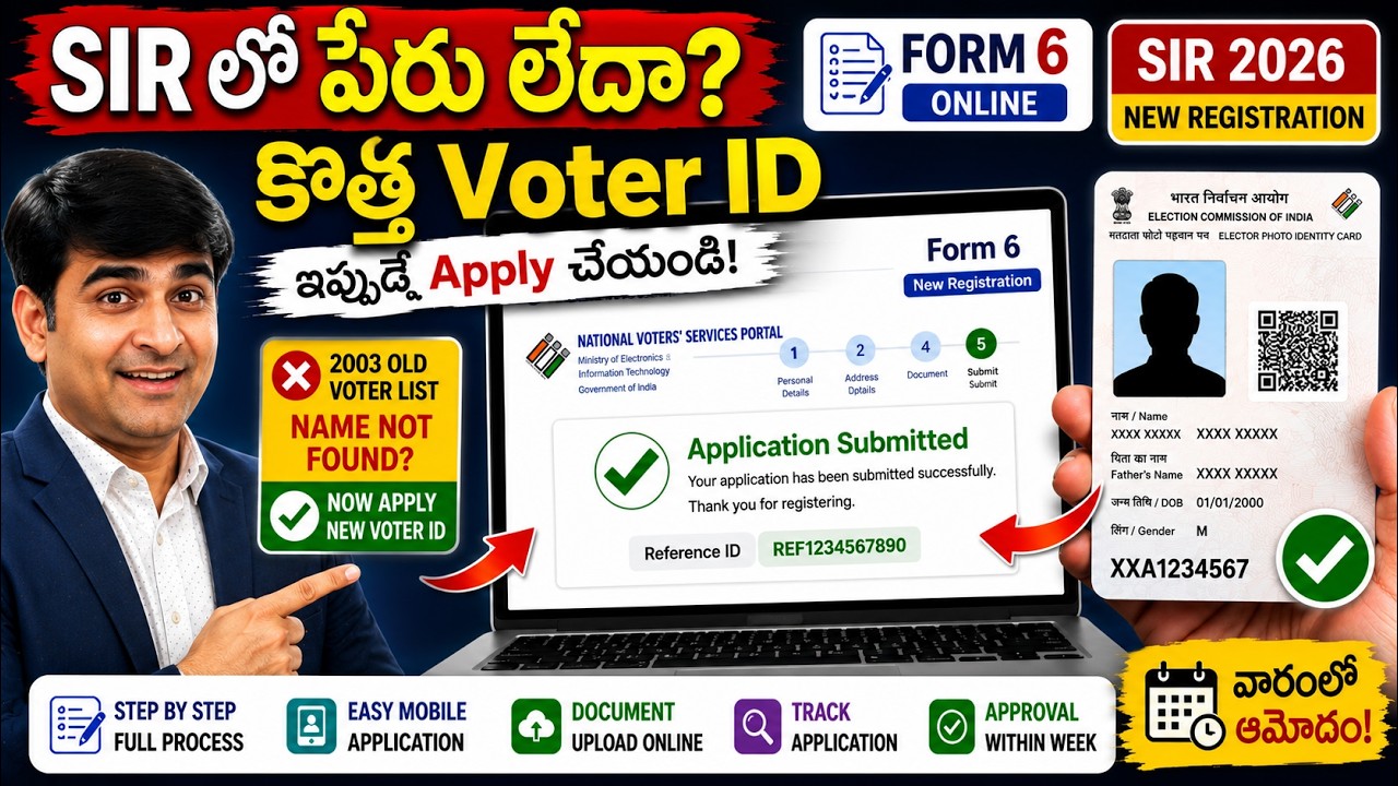 Voter ID Online Apply 2026 Telugu | New Voter Registration for SIR 2026 | Form 6 Process