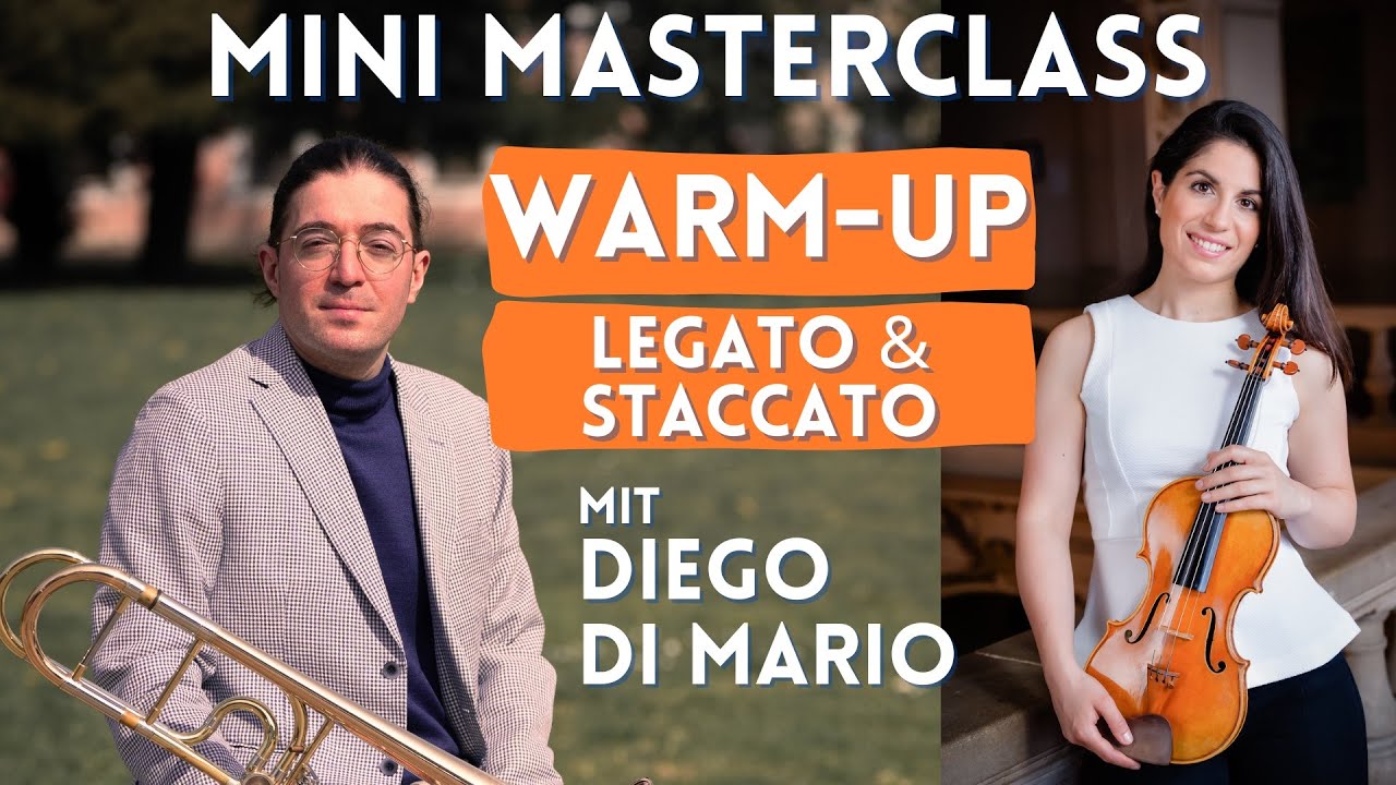 How to practice legato? How to practice staccato? - Masterclass and warm-up brass w/ Diego di Mario