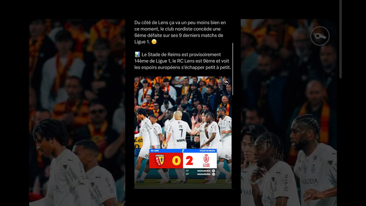 React a la d&eacute;faite de Lens 2-0 contre Reims #lens #reims #ligue1 #football #react #reaction