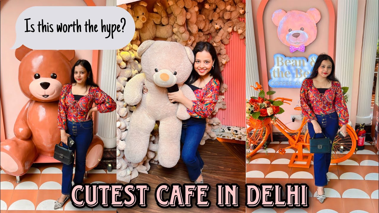 Most cutest cafe in delhi || bean and the bear 🐻|| gk-3 || cute teddy everywhere ♥️