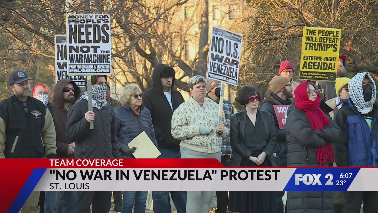 &lsquo;No war in Venezuela&rsquo; protest in Forest Park following U.S. action in Venezuela