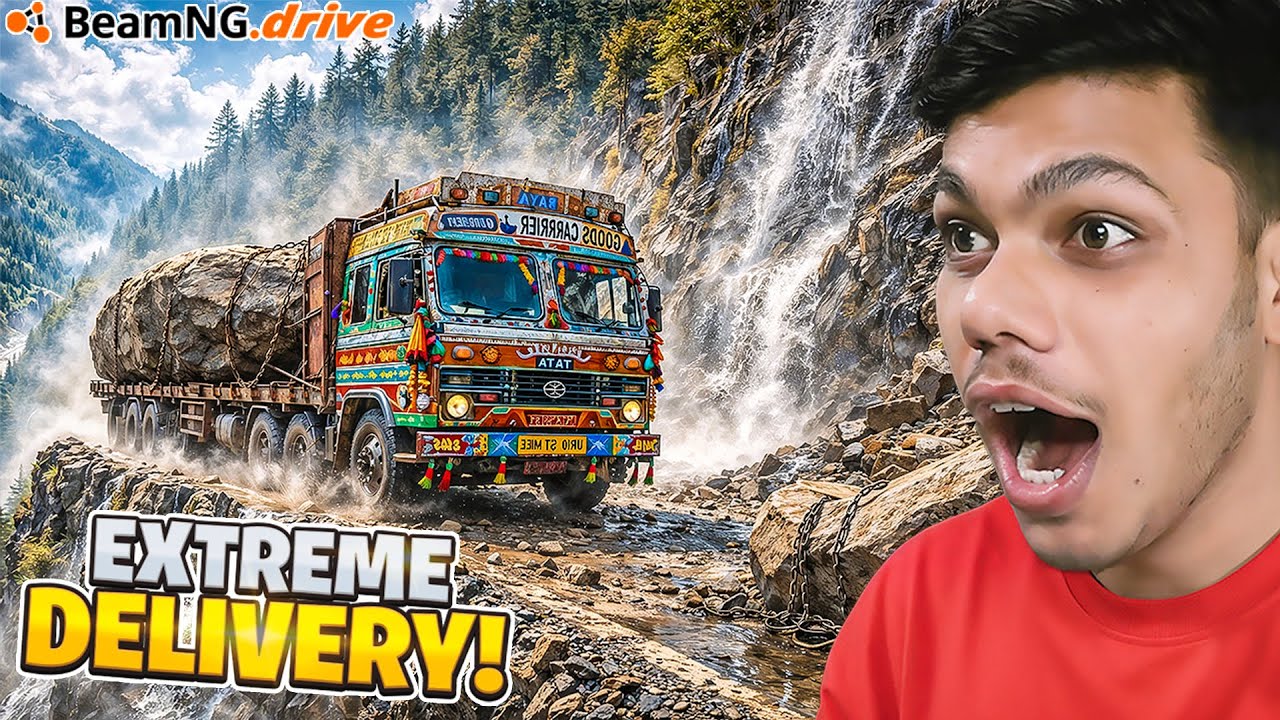 World’s Most Dangerous Truck Delivery 😱 | Giant Rock Transport Challenge | BEAMNG DRIVE |