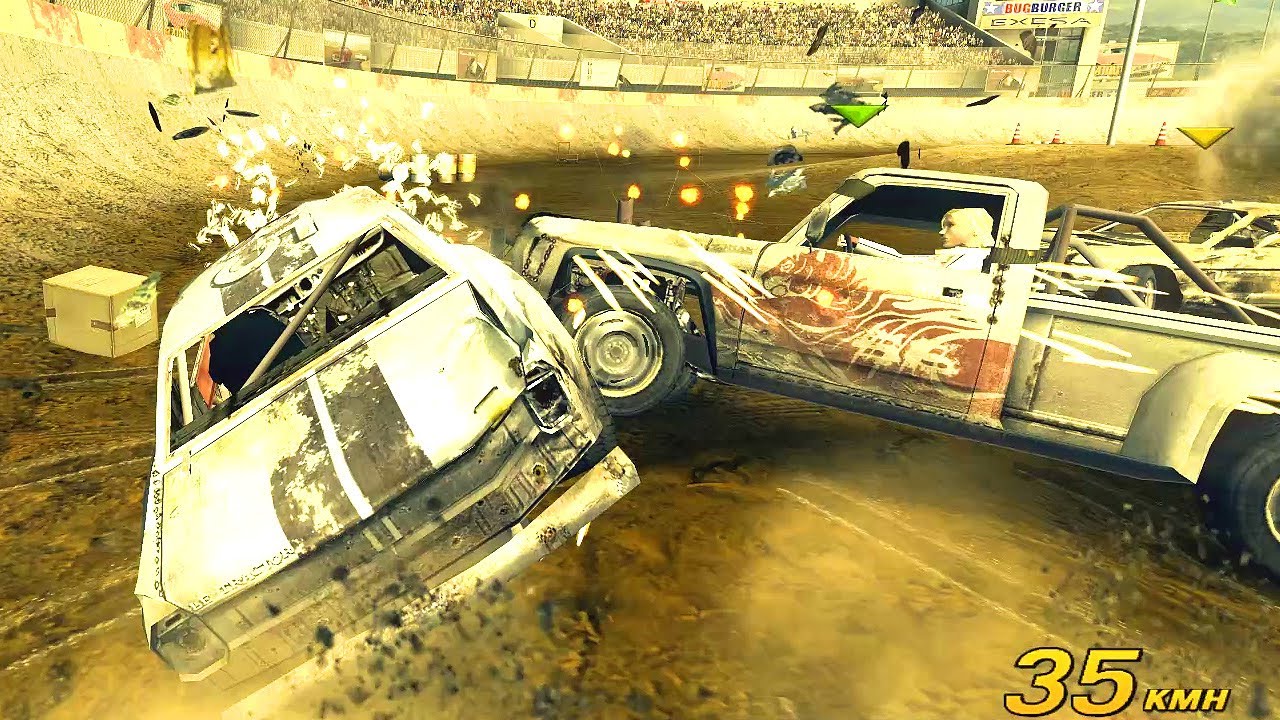 FlatOut 2 - Gameplay | Single Derby, Derby Bowl 2 | car: derby class, Switchblade