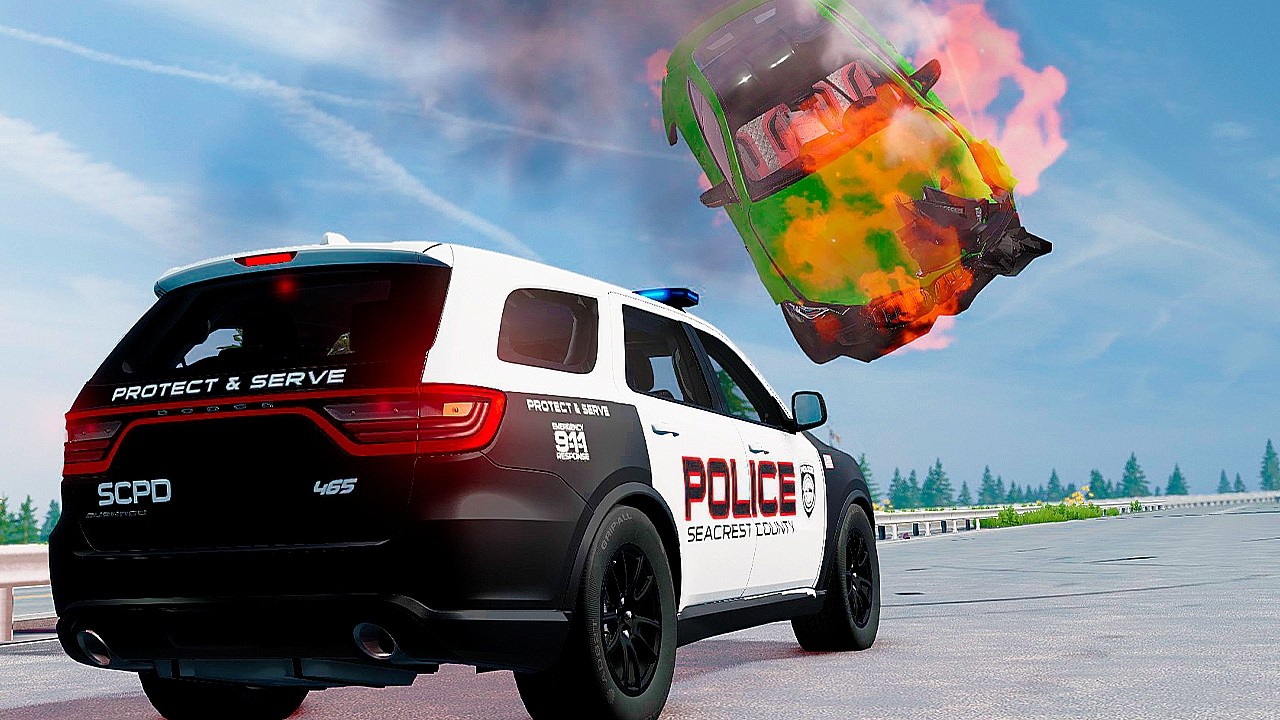 Police Chase and Epic Car Crashes | BeamNG.Drive #54