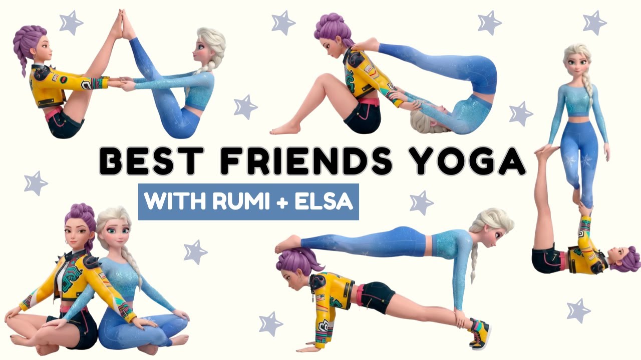 Best Friends Yoga | Fun Poses for Two | Kids Partner Yoga Flow | Frozen & KPop Demon Hunters