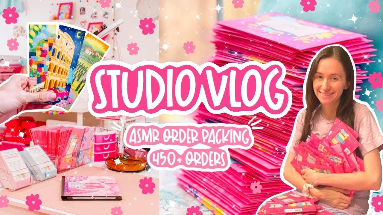 STUDIO VLOG ✨ ASMR Packing Orders in Real Time with Relaxing Music for Studying or Background 🌙
